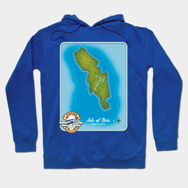 Isle of bute Scotland travel poster Hoodie by nickemporium1